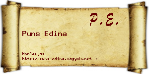 Puns Edina névjegykártya